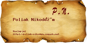 Poliak Nikodém névjegykártya
